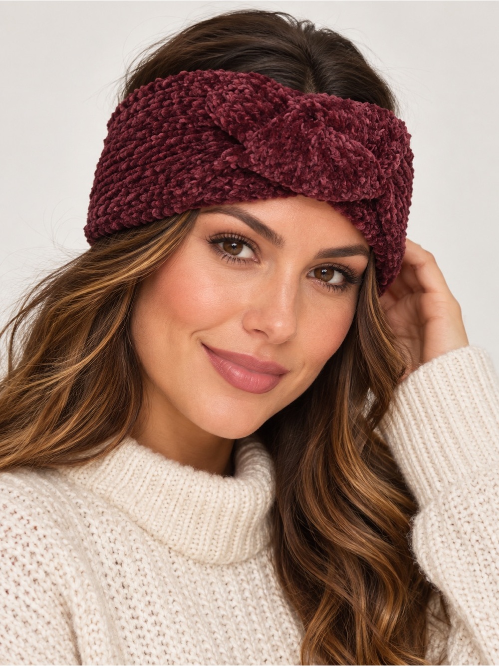 A New Day Target Burgundy Chenille Twist Knot Winter Head Wrap NWT